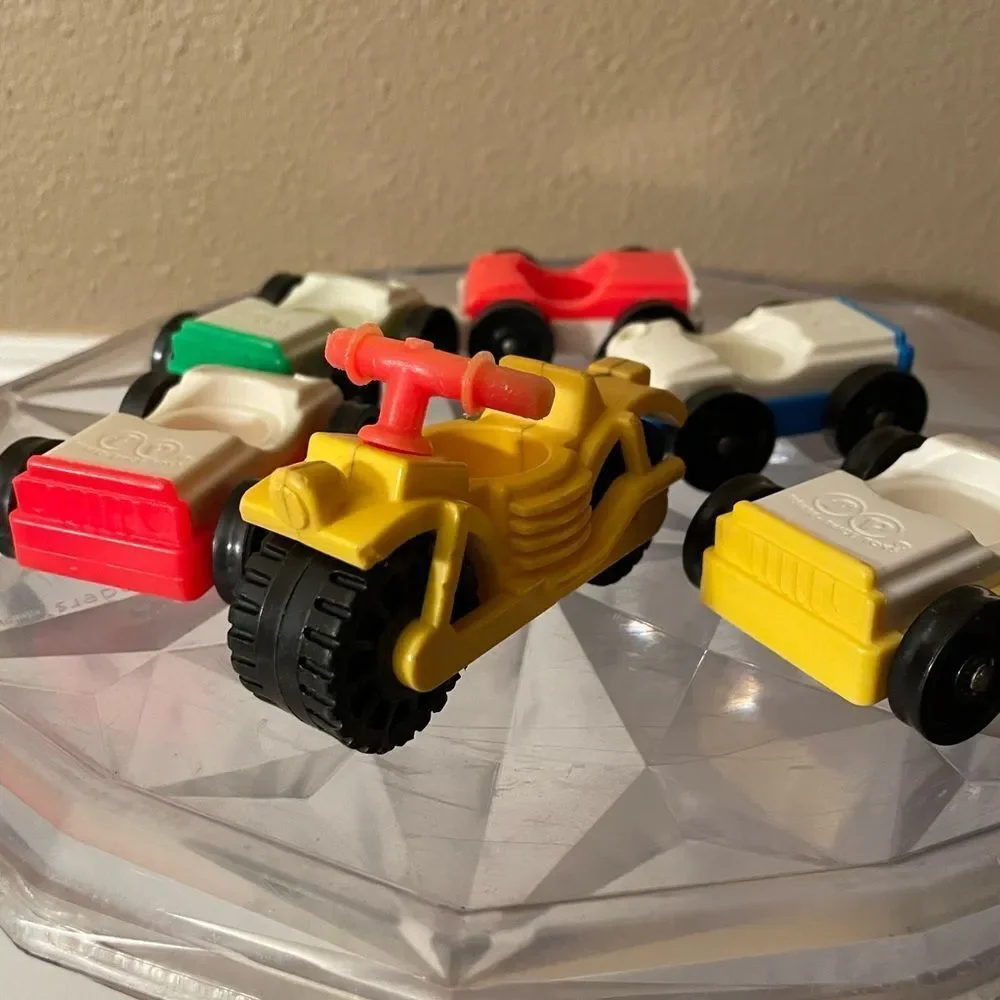 1970’s Fisher Price Vehicles 5 Cars 1 Motorcycle